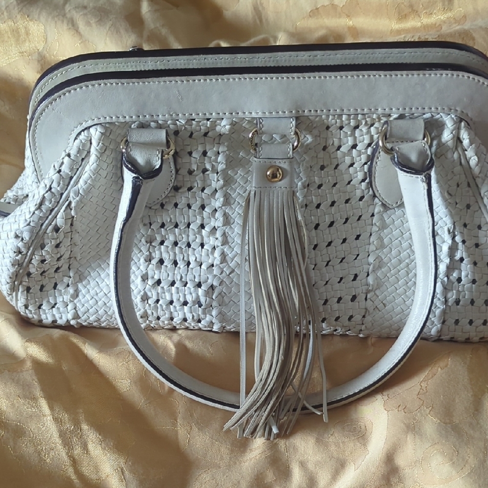 MaxMara Cream Woven Shoulder Bag - Picture 6 of 8
